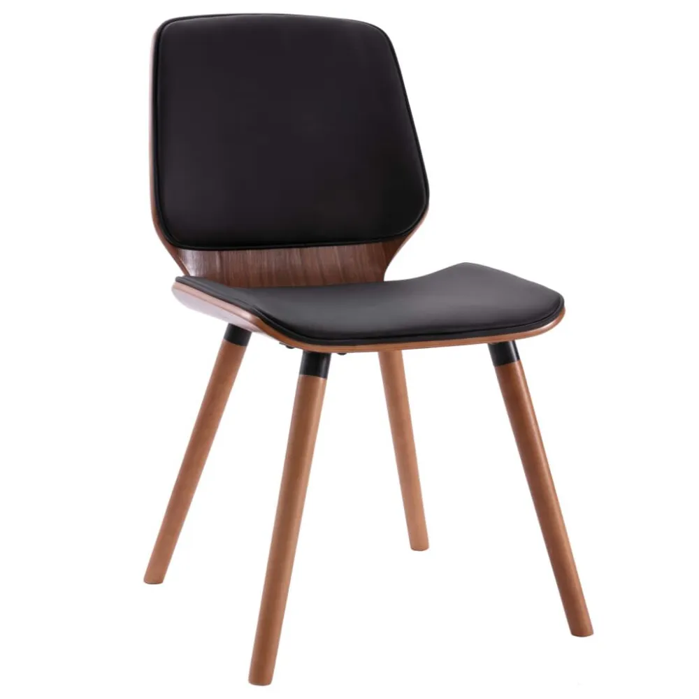 Eetkamerstoelen 4 st kunstleer zwart