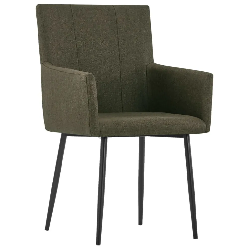 Eetkamerstoelen 2 st met armleuningen stof bruin