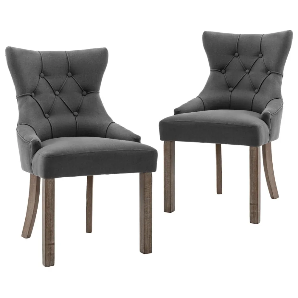 Eetkamerstoelen 2 st stof grijs
