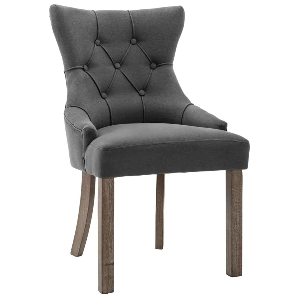 Eetkamerstoelen 2 st stof grijs
