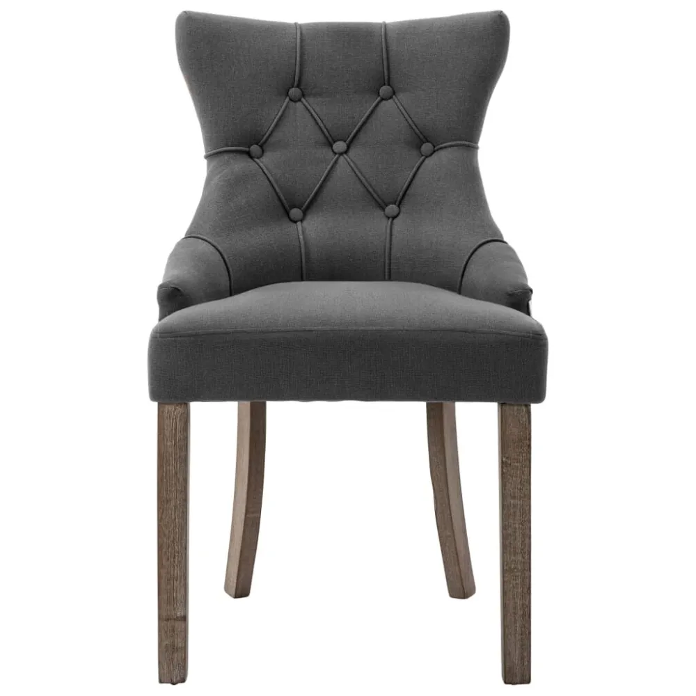 Eetkamerstoelen 2 st stof grijs