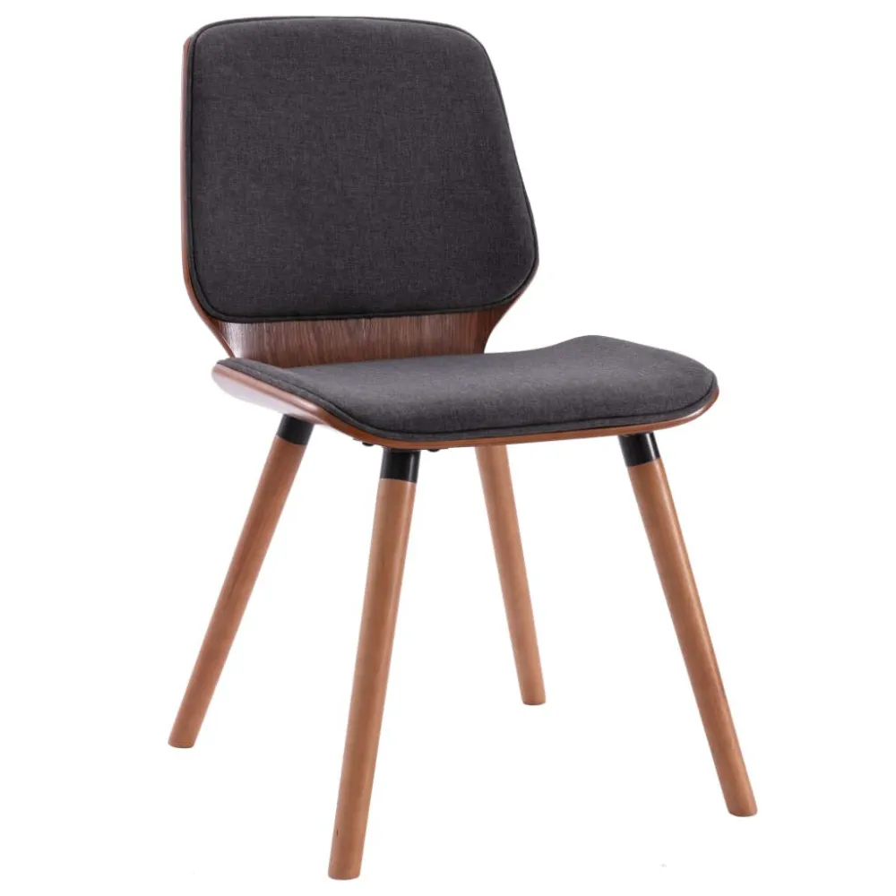 Eetkamerstoelen 4 st stof grijs