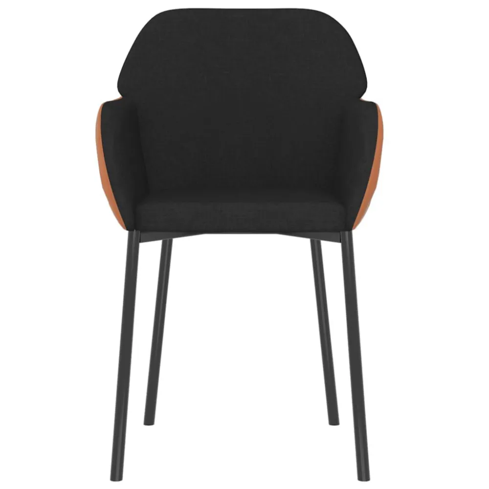 Eetkamerstoelen 2 st stof en kunstleer zwart