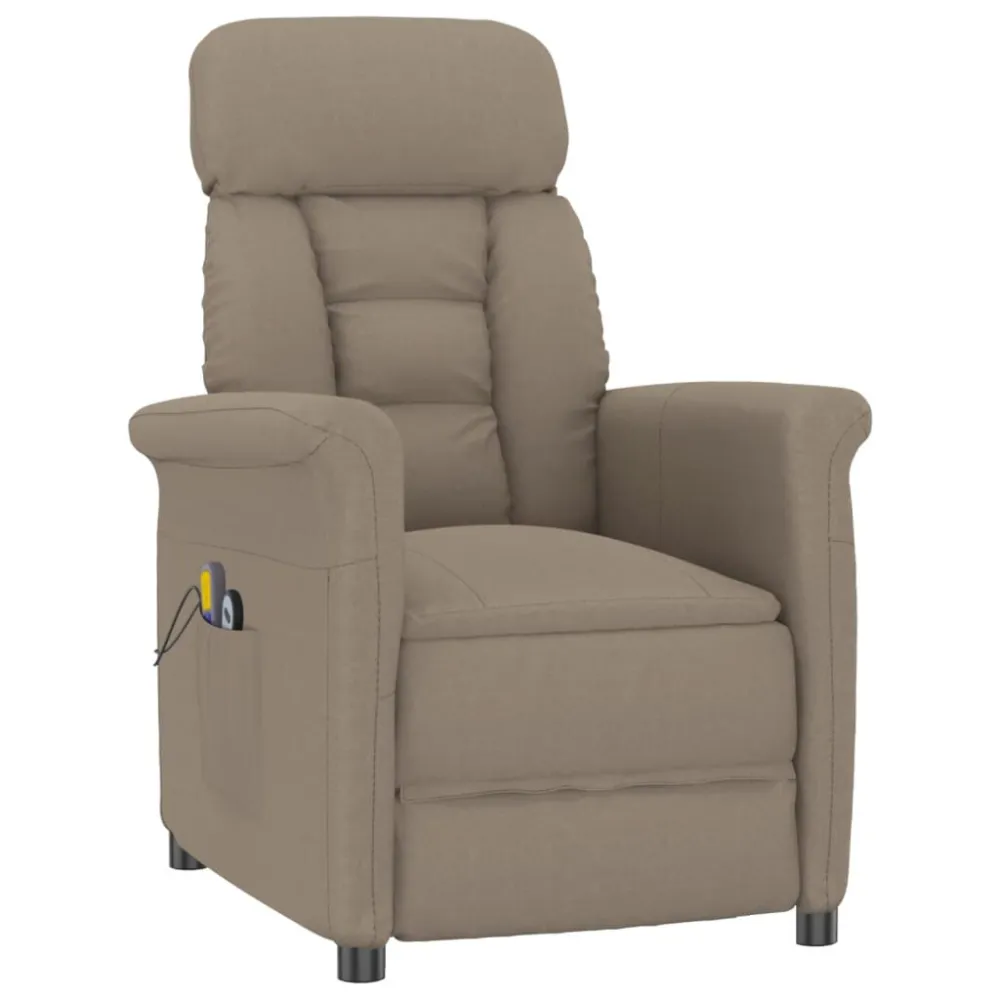 Massagestoel elektrisch kunstsuèdeleer taupe
