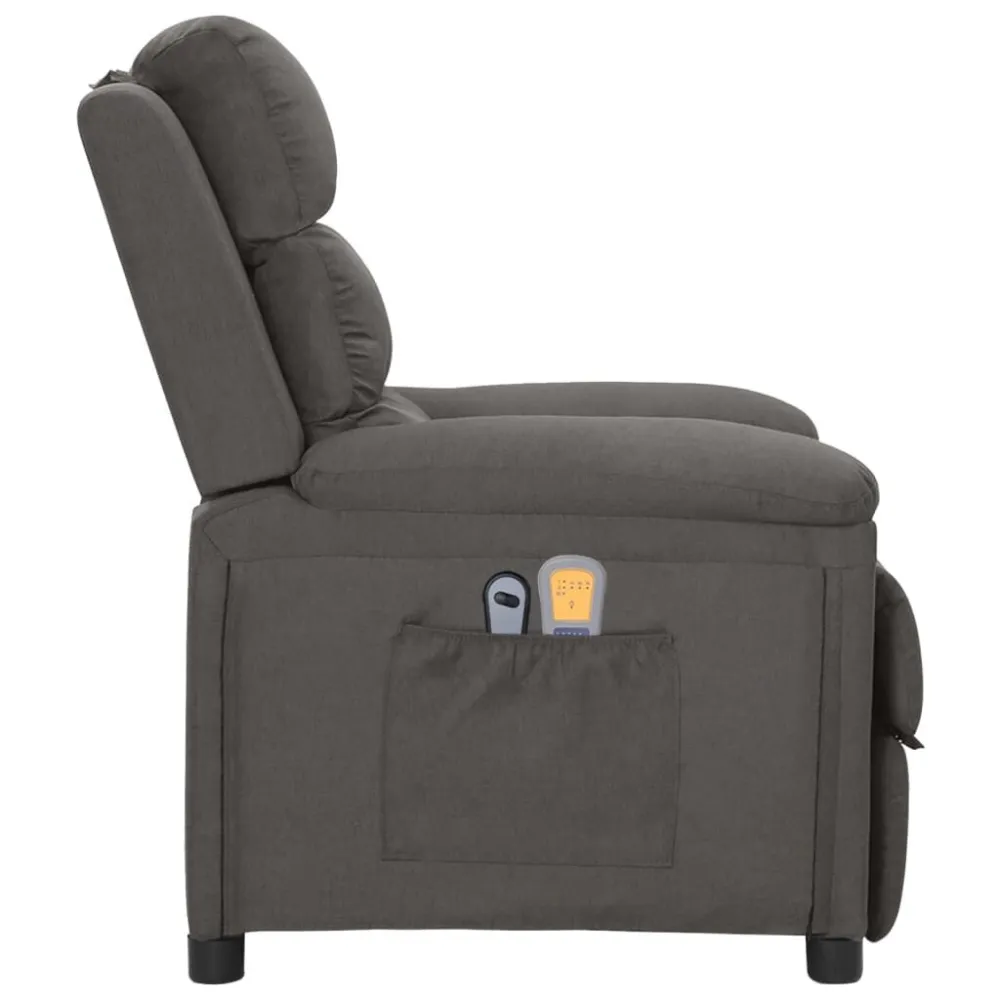 Massagestoel elektrisch stof donkergrijs