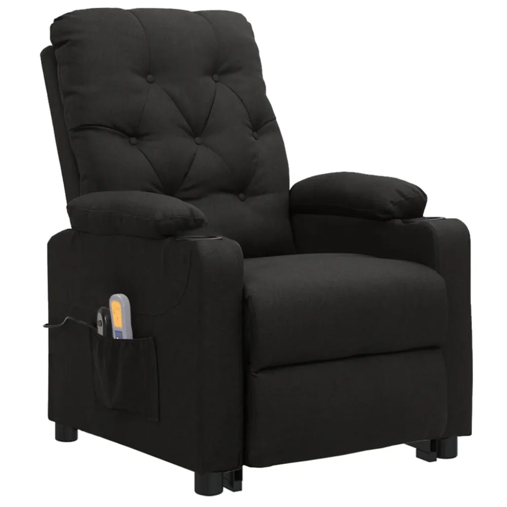 Sta-op-massagestoel stof zwart