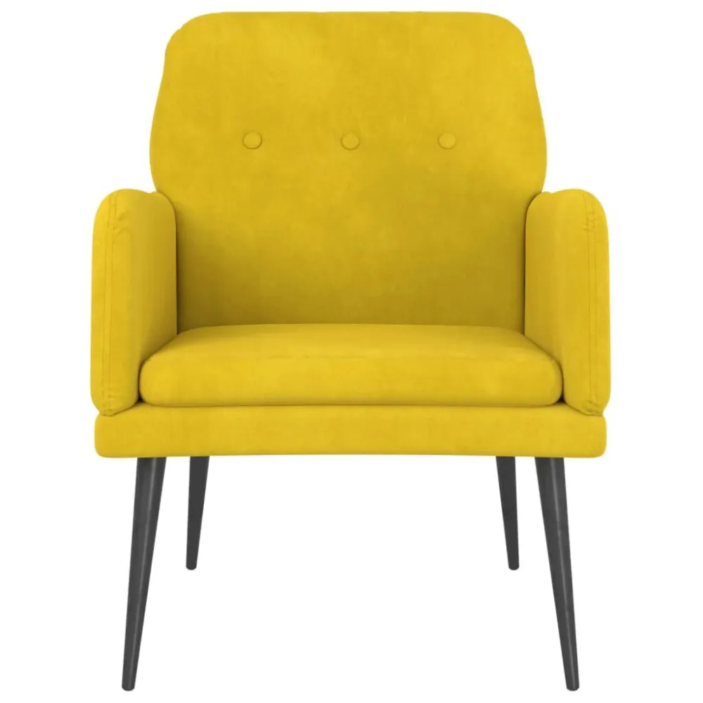 Fauteuil 62x79x79 cm fluweel geel