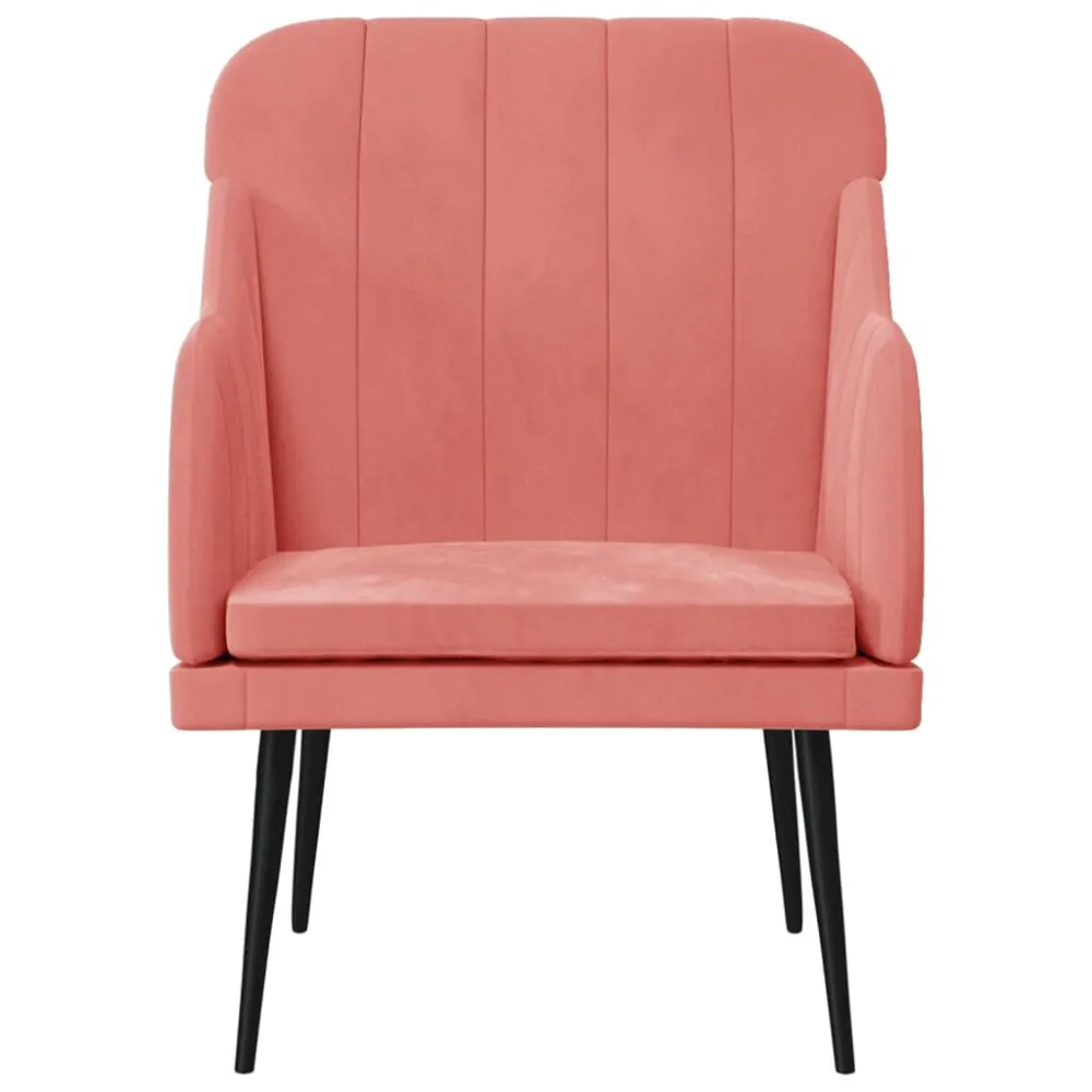 Fauteuil 63x76x80 cm fluweel roze
