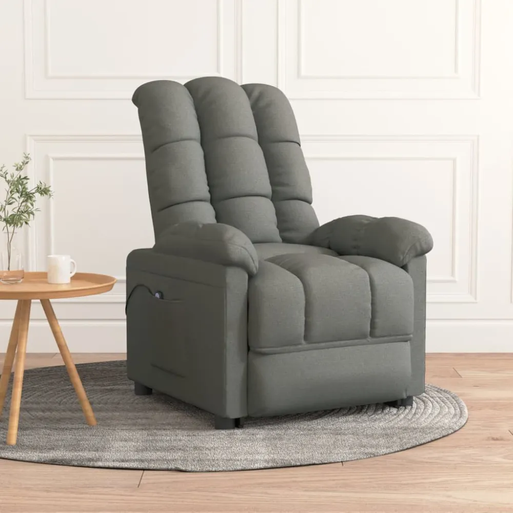 Fauteuil elektrisch verstelbaar stof donkergrijs