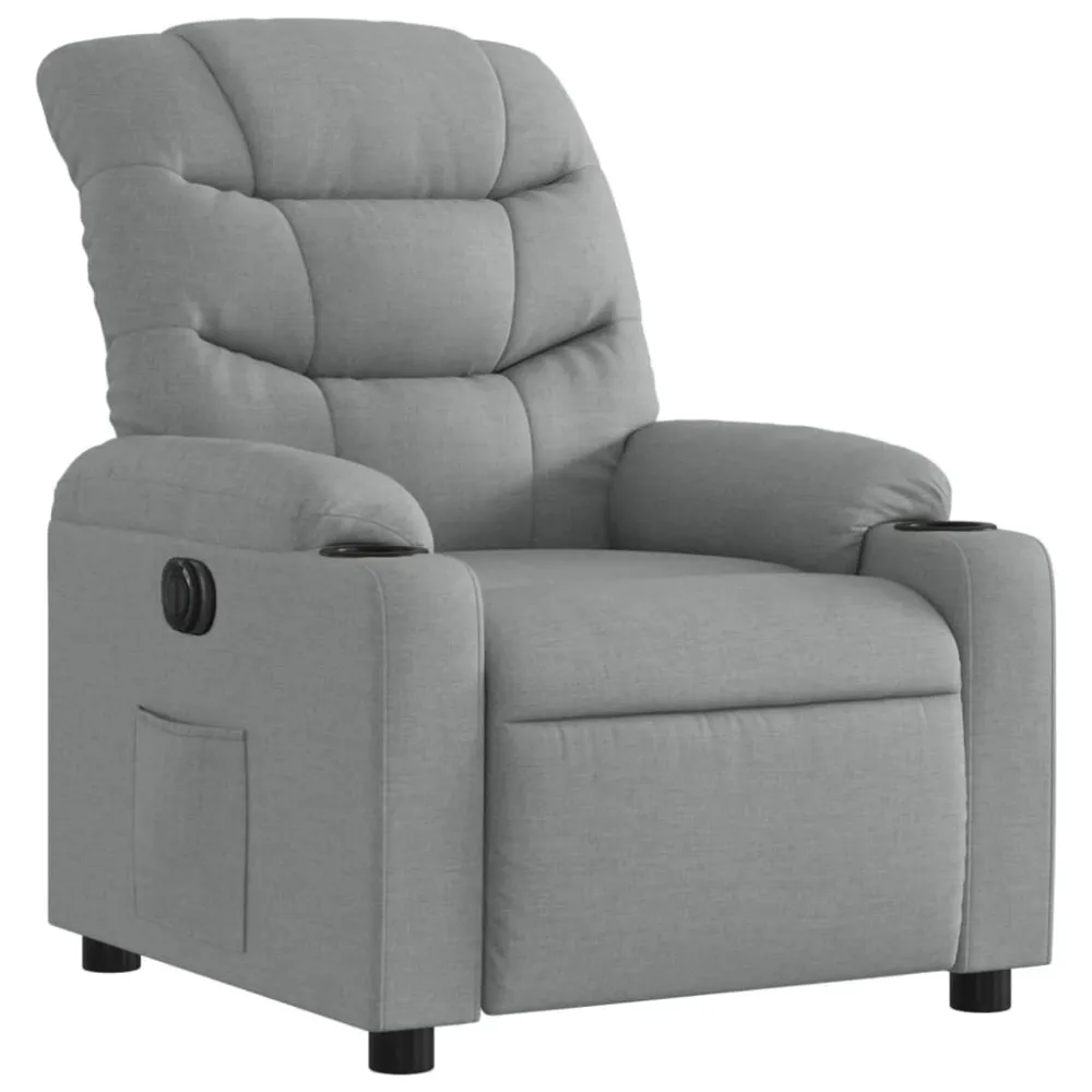 Fauteuil elektrisch verstelbaar stof lichtgrijs