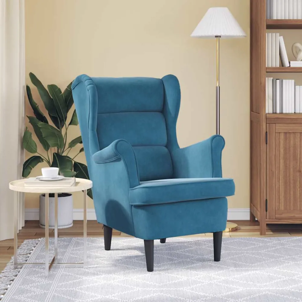 Fauteuil fluweel blauw