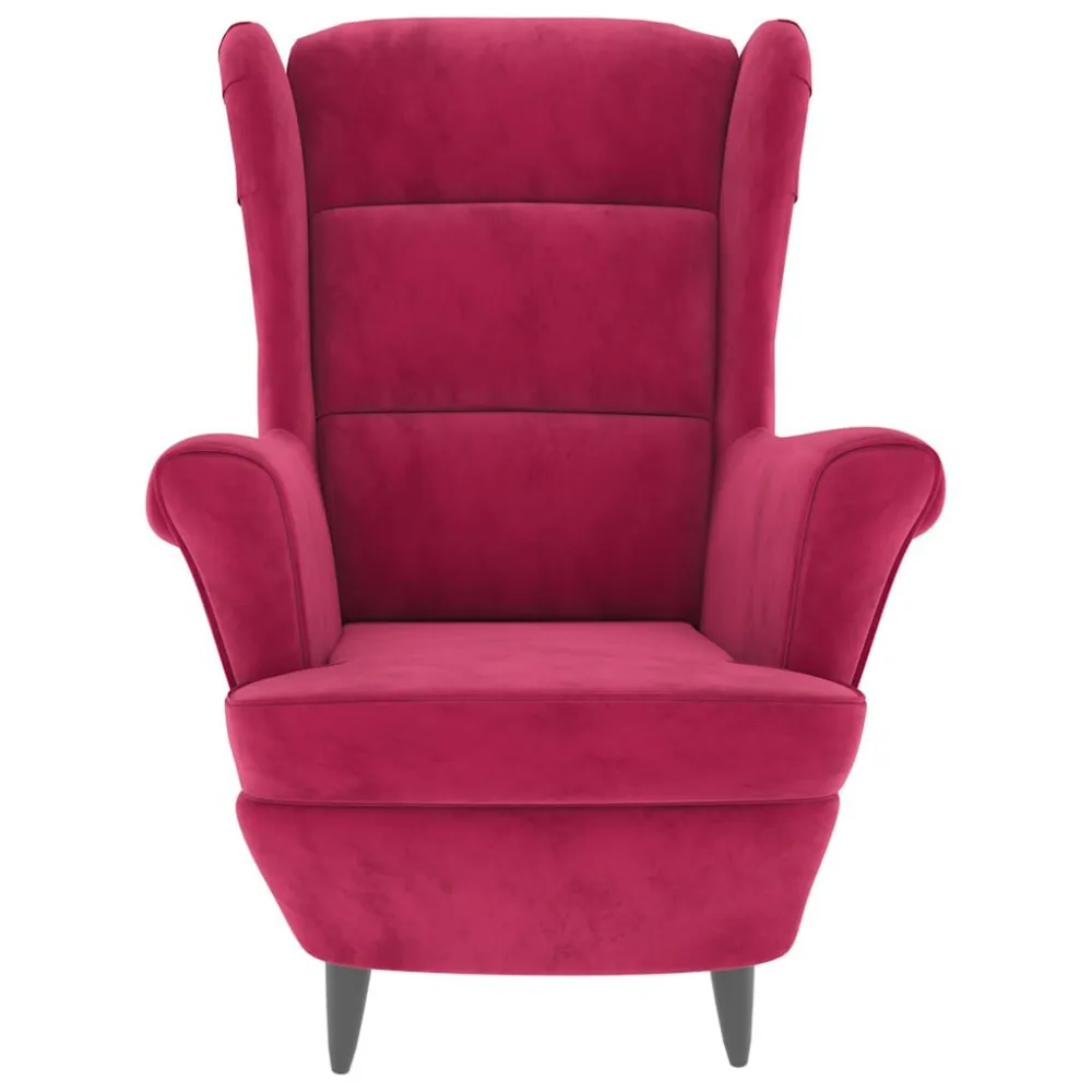 Fauteuil fluweel wijnrood