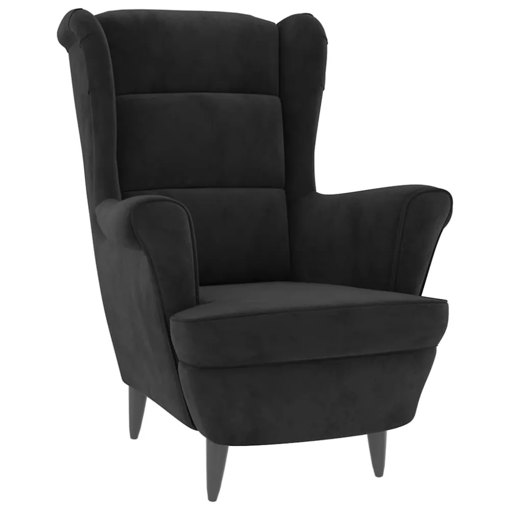 Fauteuil fluweel zwart