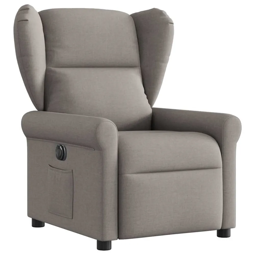 Fauteuil verstelbaar elektrisch stof taupe