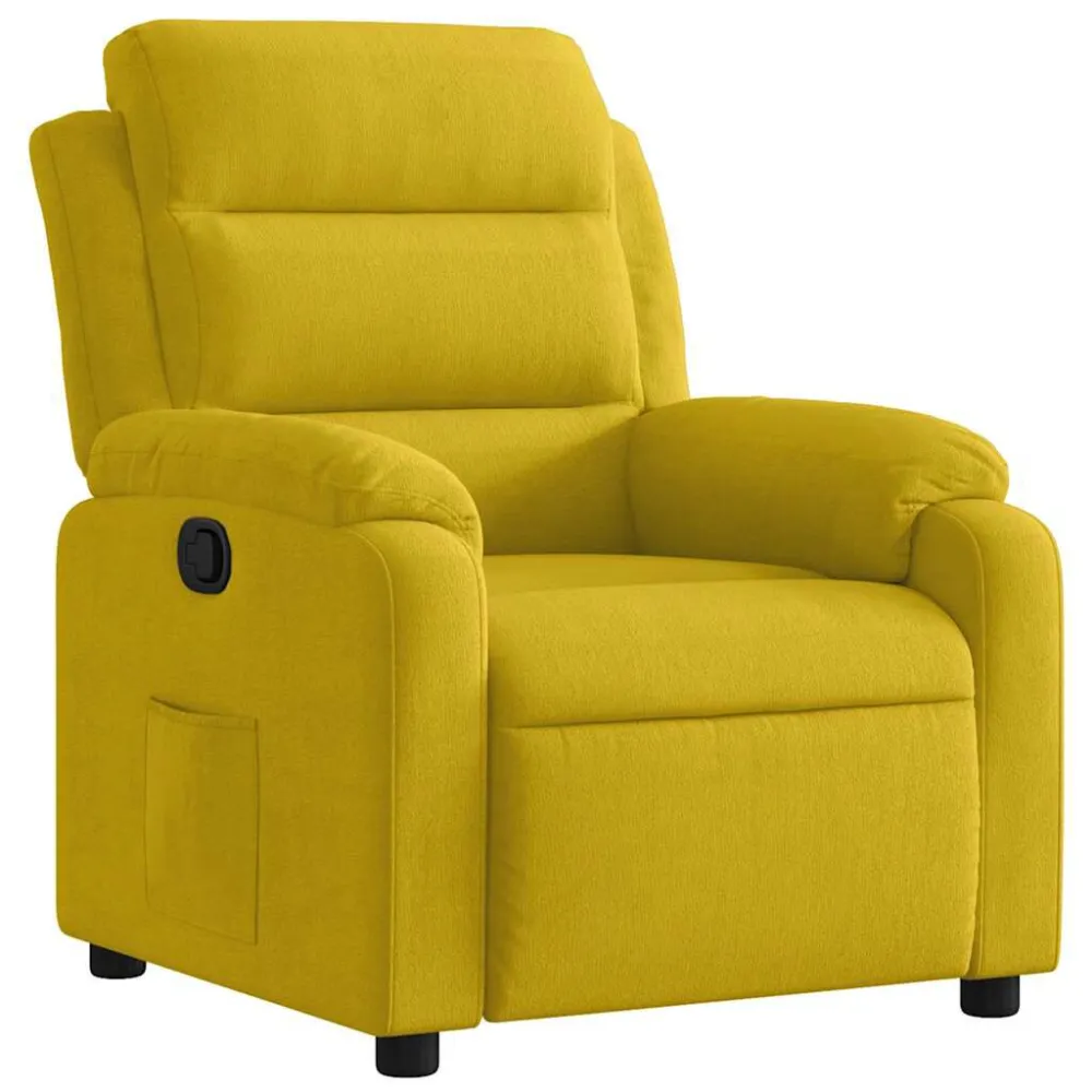 Fauteuil verstelbaar fluweel geel