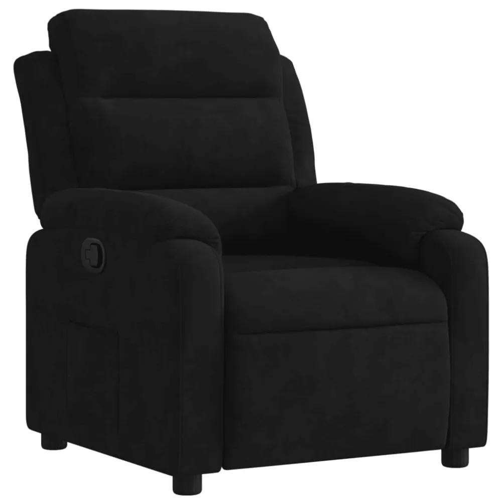 Fauteuil verstelbaar fluweel zwart