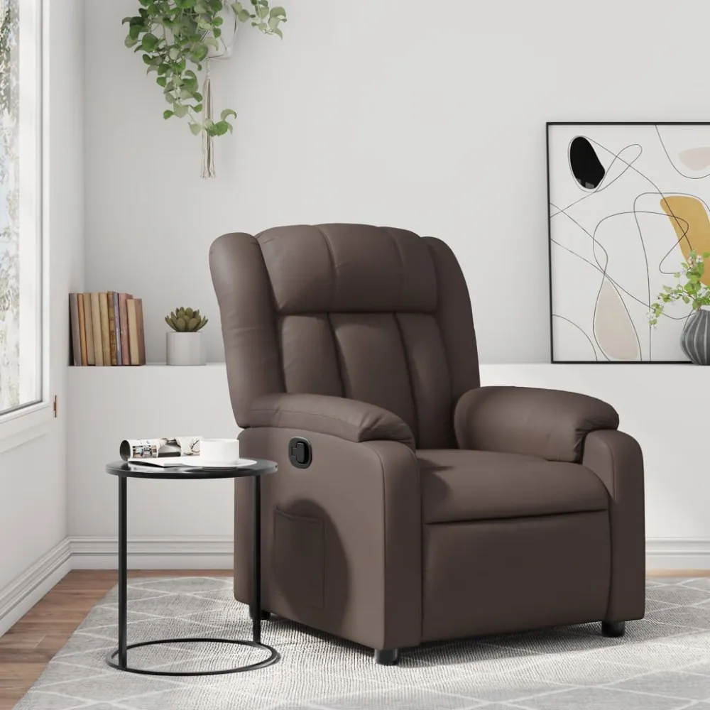 Fauteuil verstelbaar kunstleer bruin