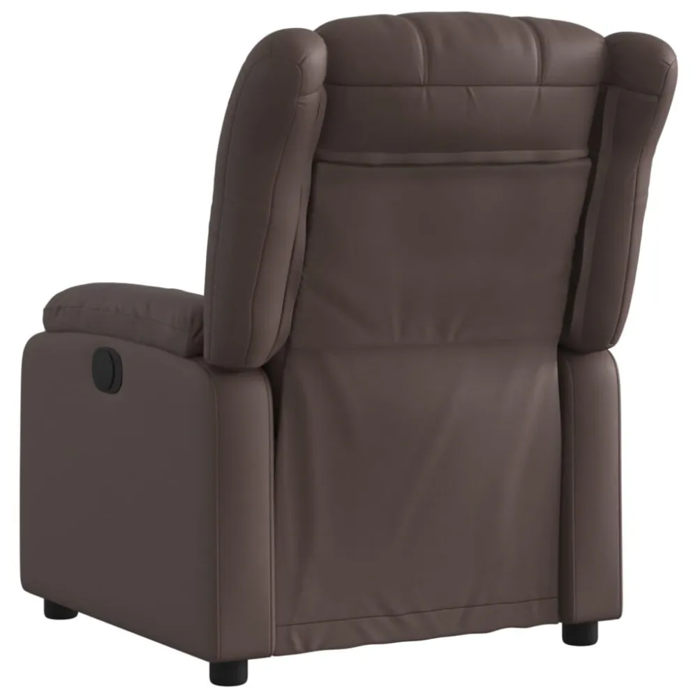 Fauteuil verstelbaar kunstleer bruin