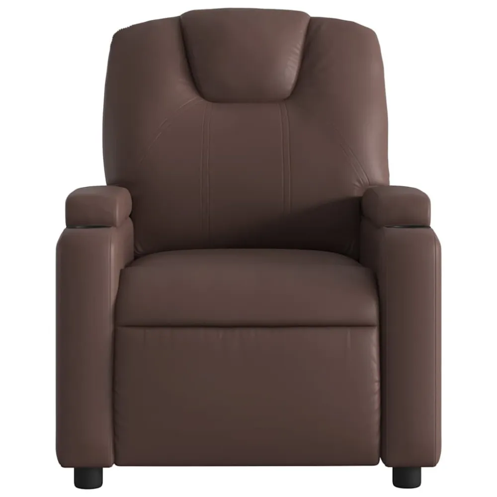 Fauteuil verstelbaar kunstleer bruin