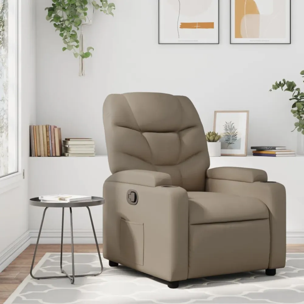 Fauteuil verstelbaar kunstleer cappuccinokleurig