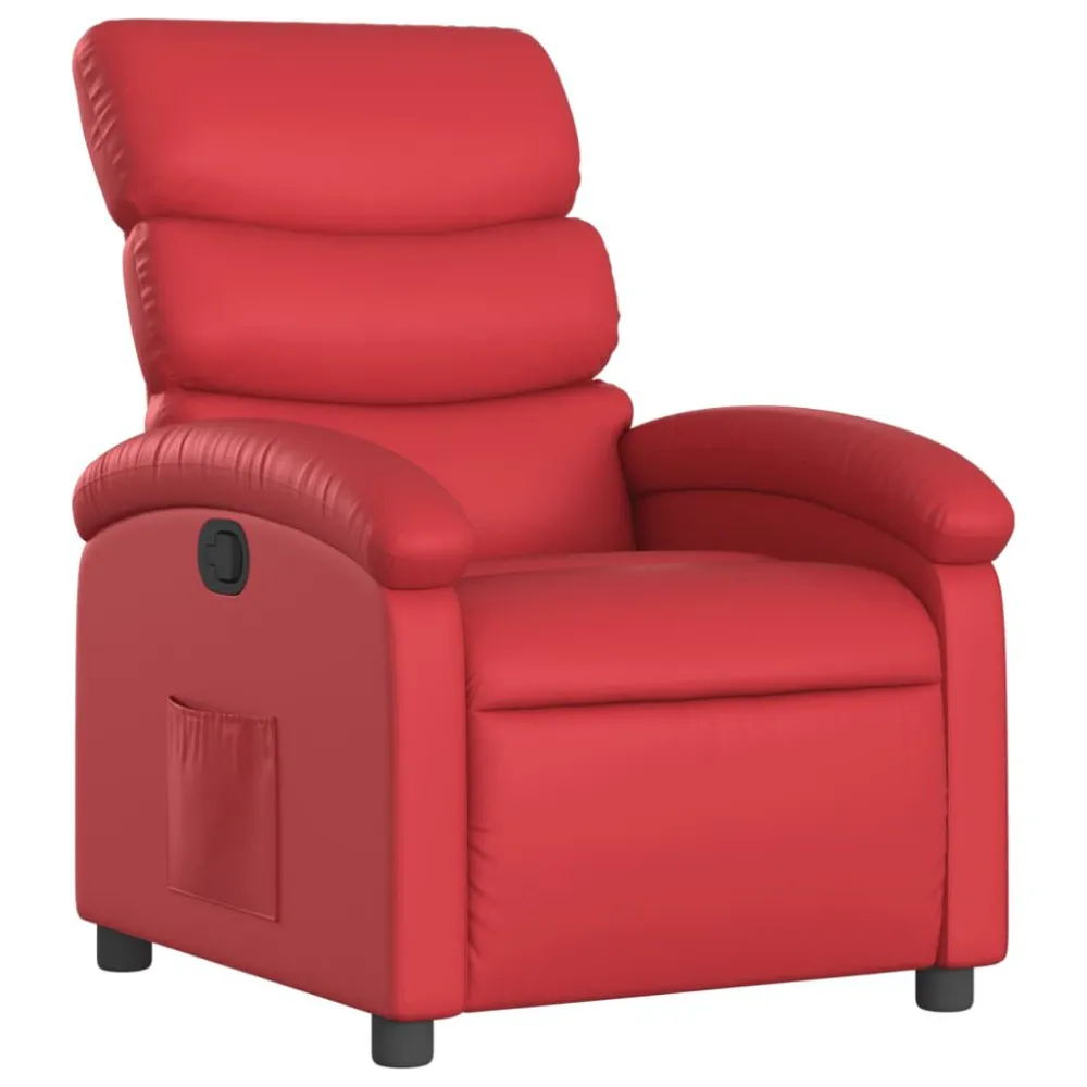 Fauteuil verstelbaar kunstleer rood