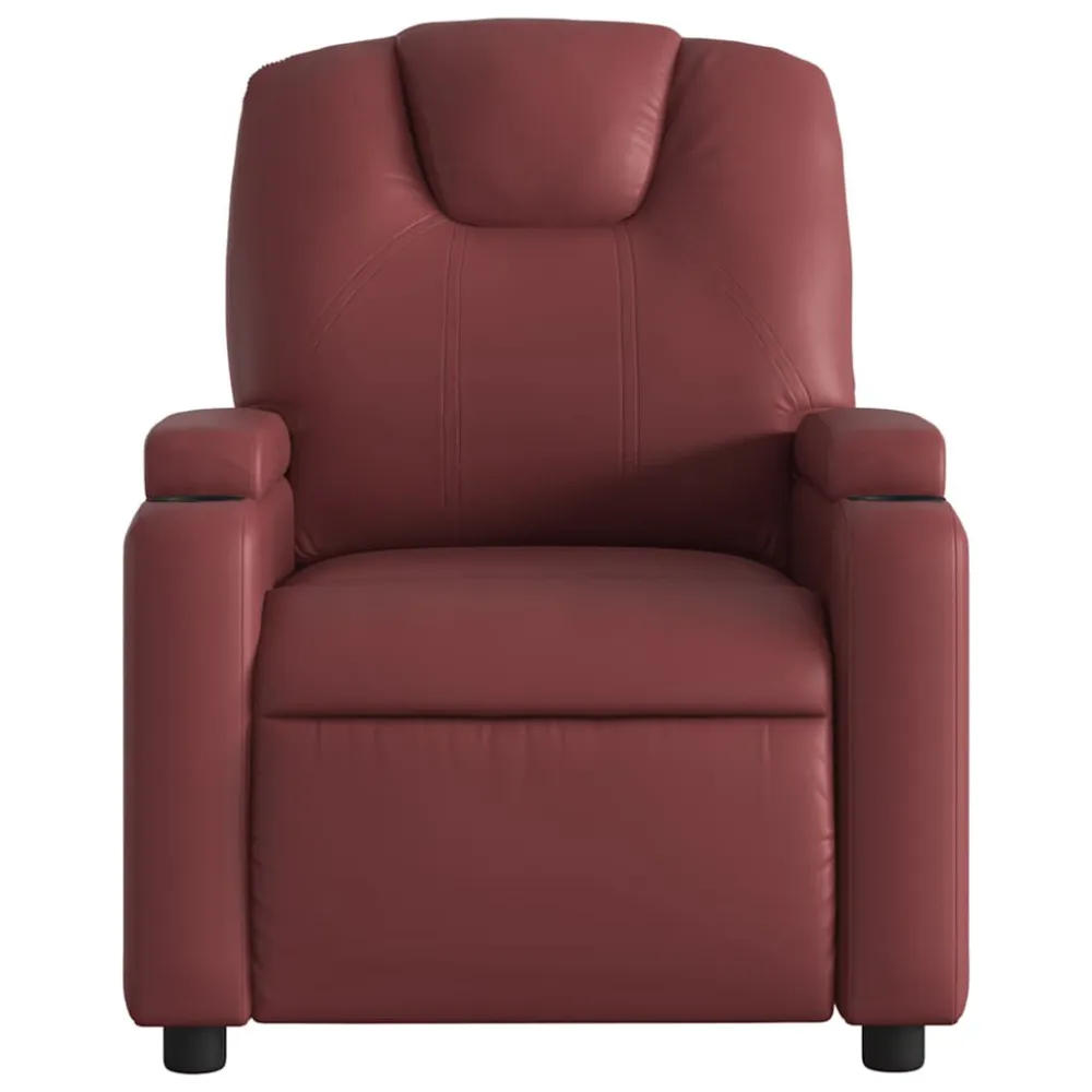 Fauteuil verstelbaar kunstleer wijnrood
