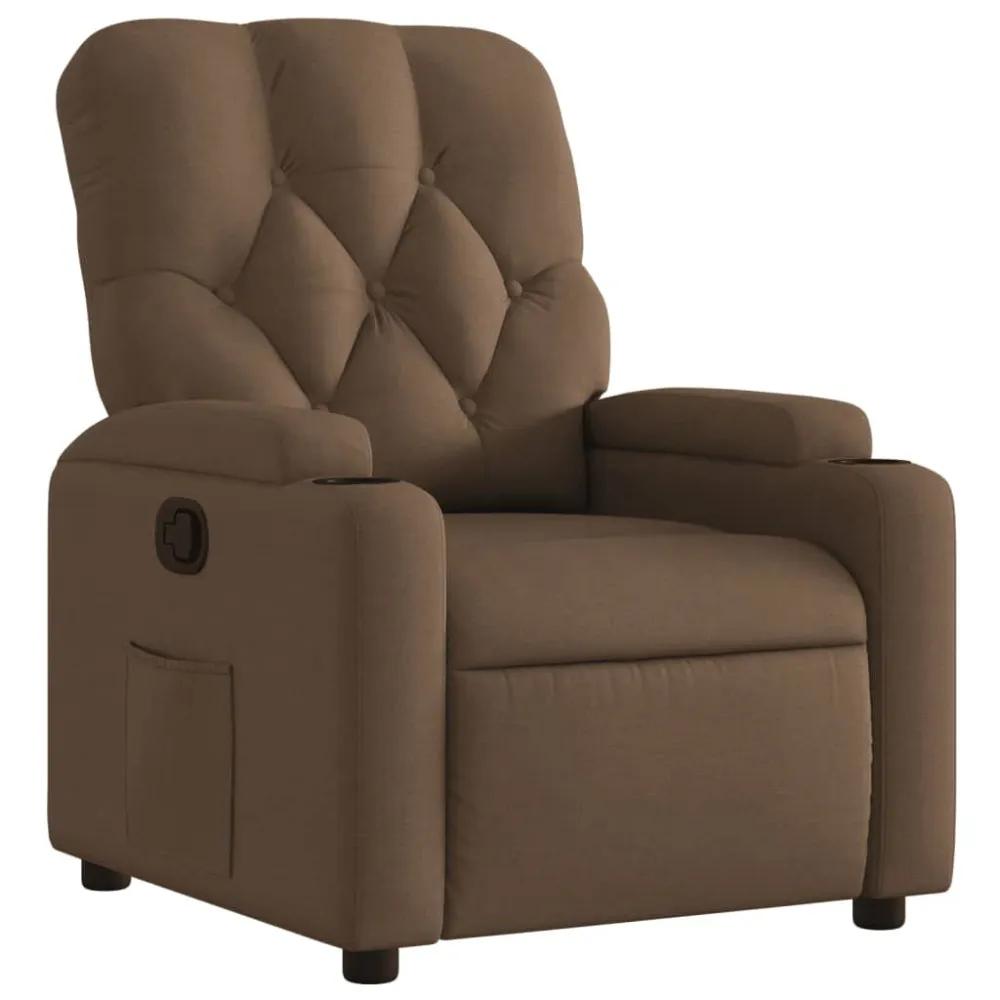 Fauteuil verstelbaar stof bruin