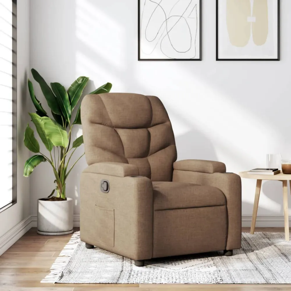 Fauteuil verstelbaar stof bruin