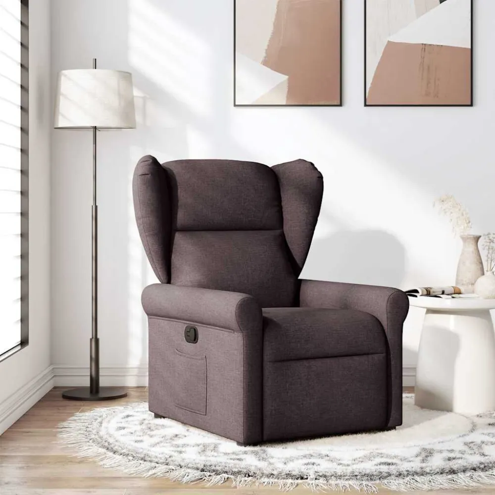 Fauteuil verstelbaar stof donkerbruin