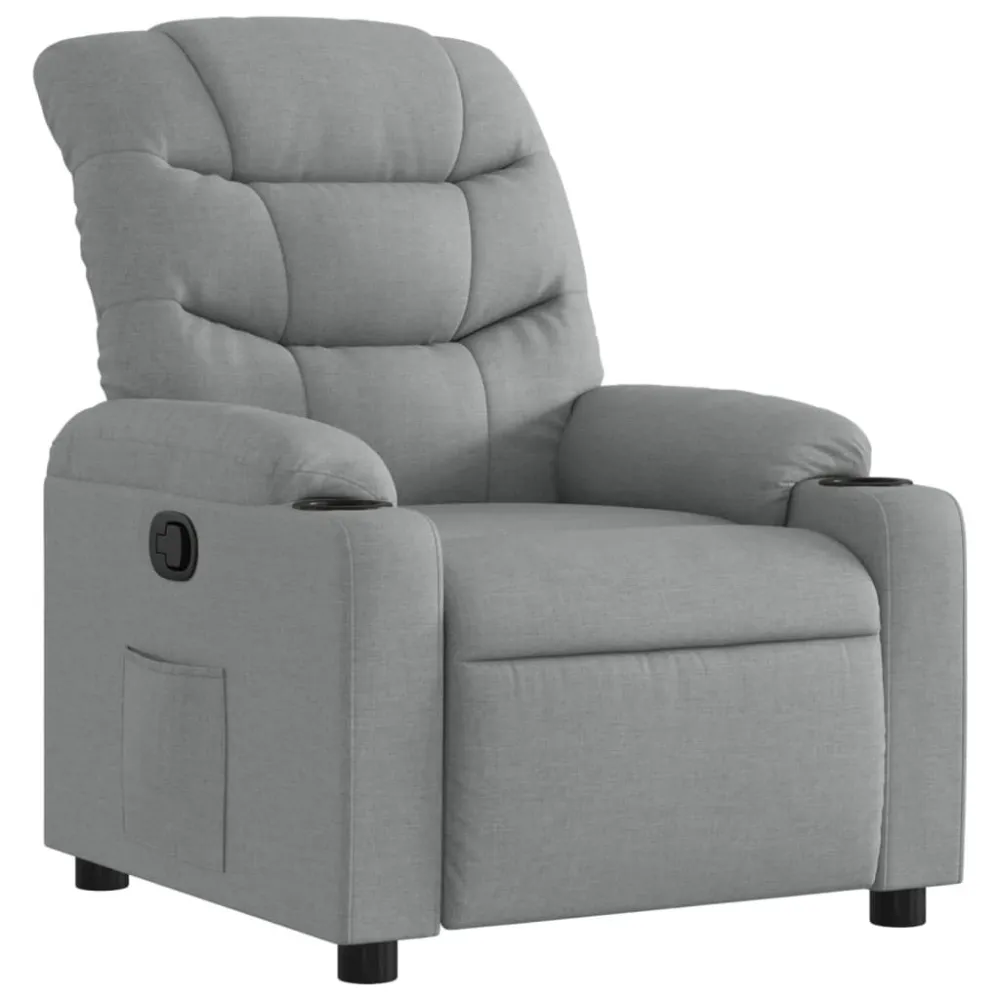 Fauteuil verstelbaar stof lichtgrijs