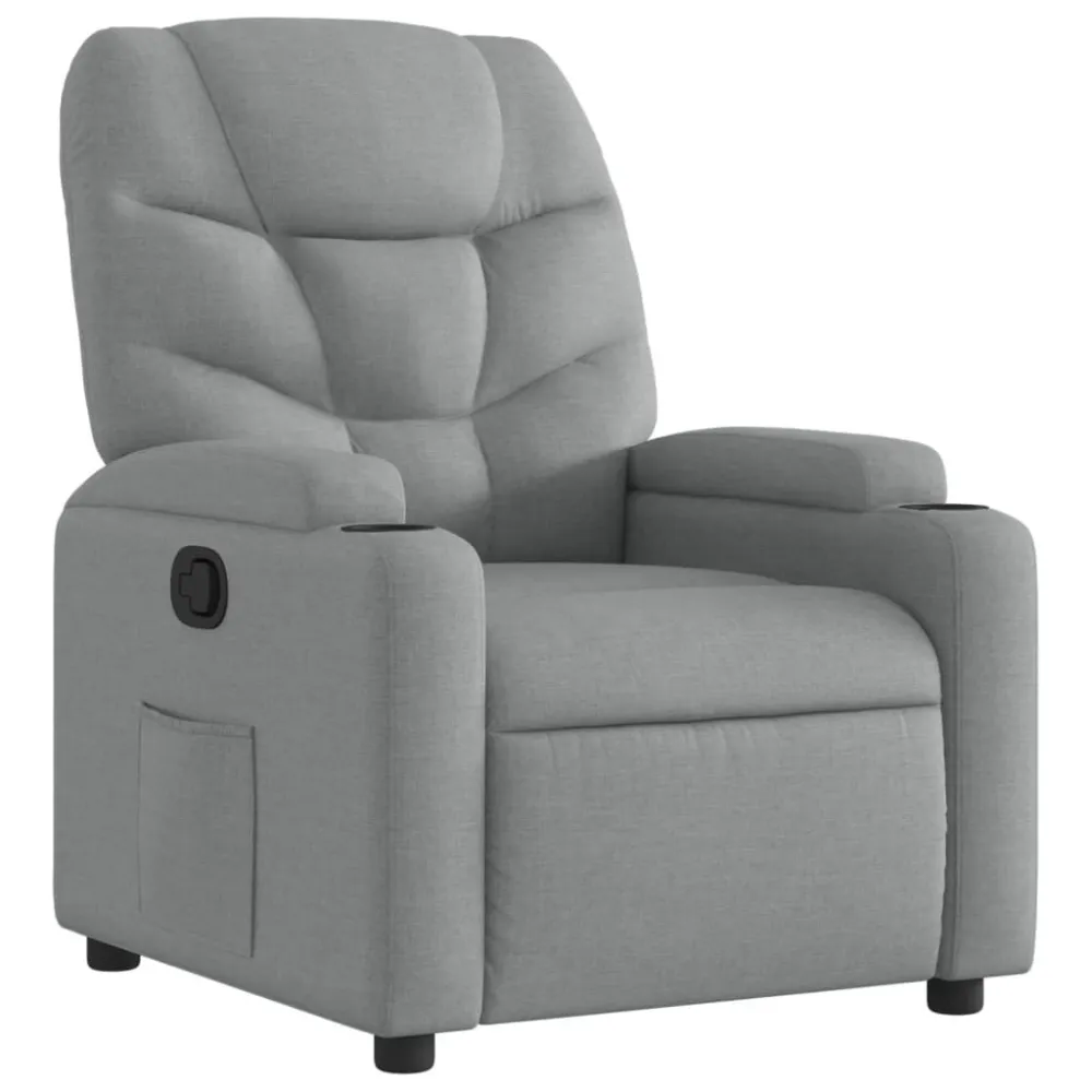 Fauteuil verstelbaar stof lichtgrijs