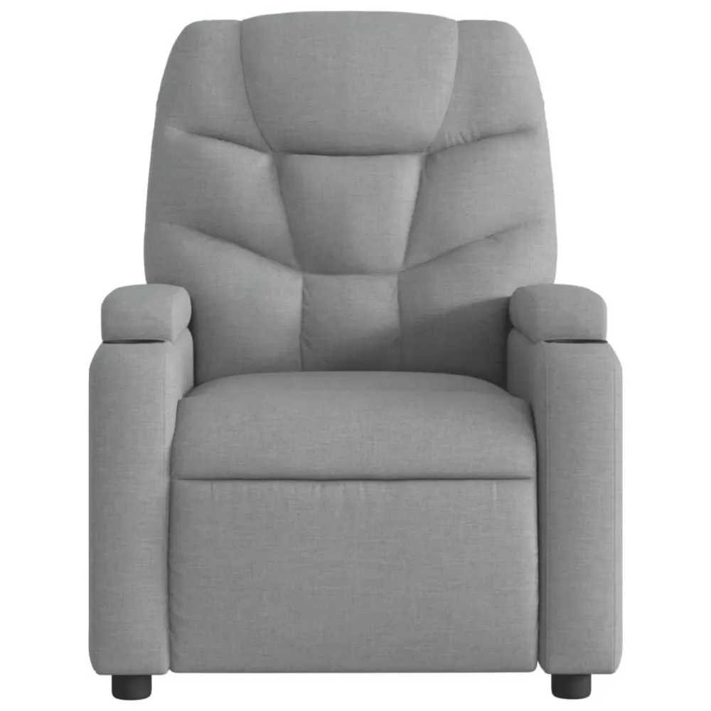 Fauteuil verstelbaar stof lichtgrijs