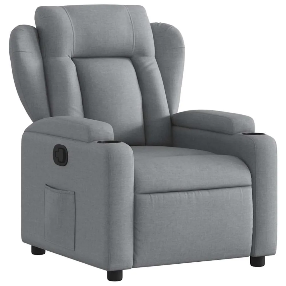 Fauteuil verstelbaar stof lichtgrijs