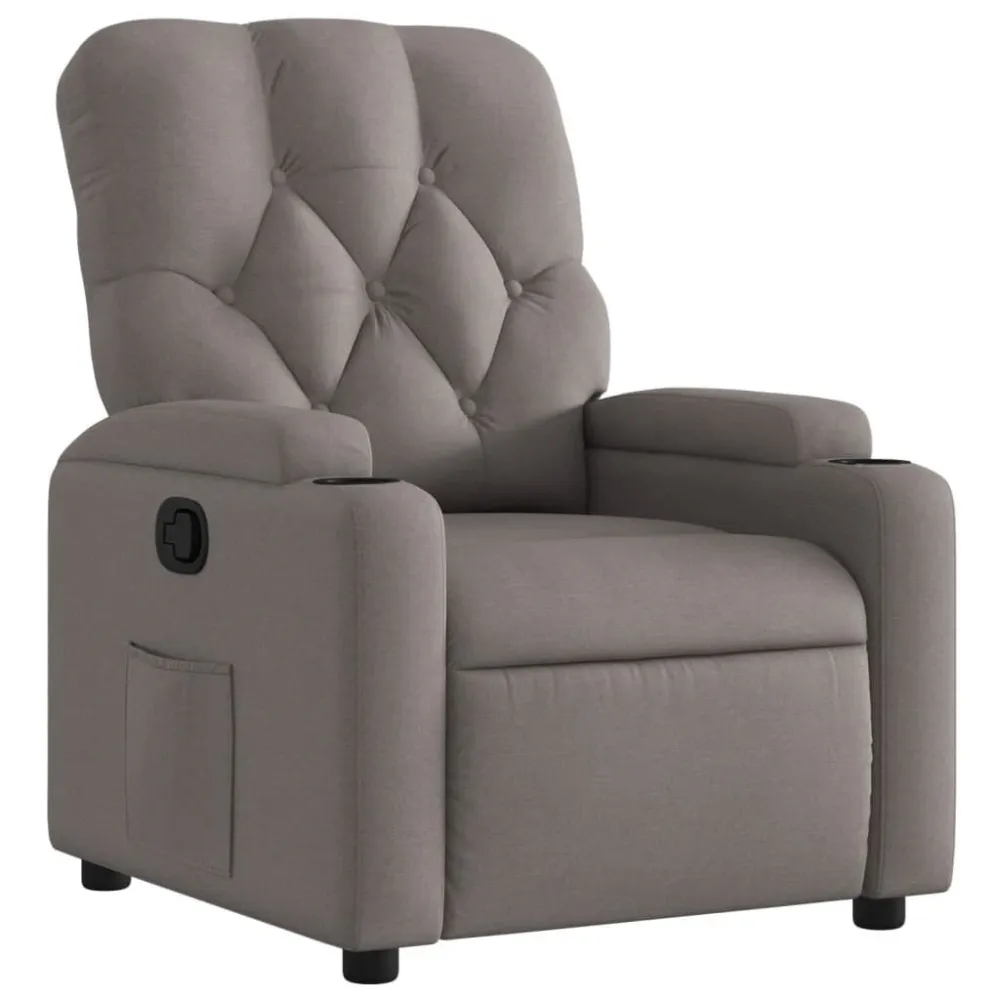 Fauteuil verstelbaar stof taupe