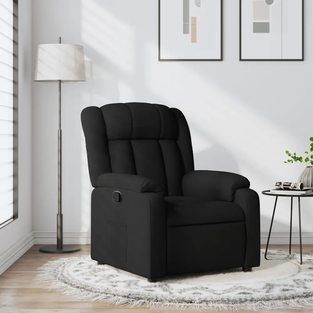 Fauteuil verstelbaar stof zwart