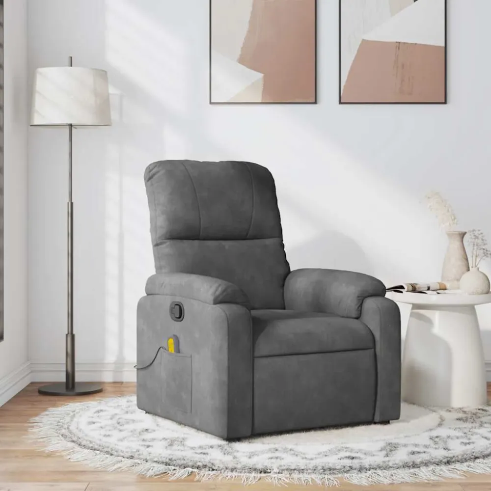 Massagestoel microvezelstof donkergrijs