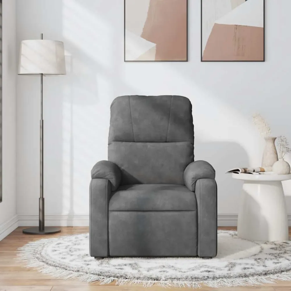 Massagestoel microvezelstof donkergrijs