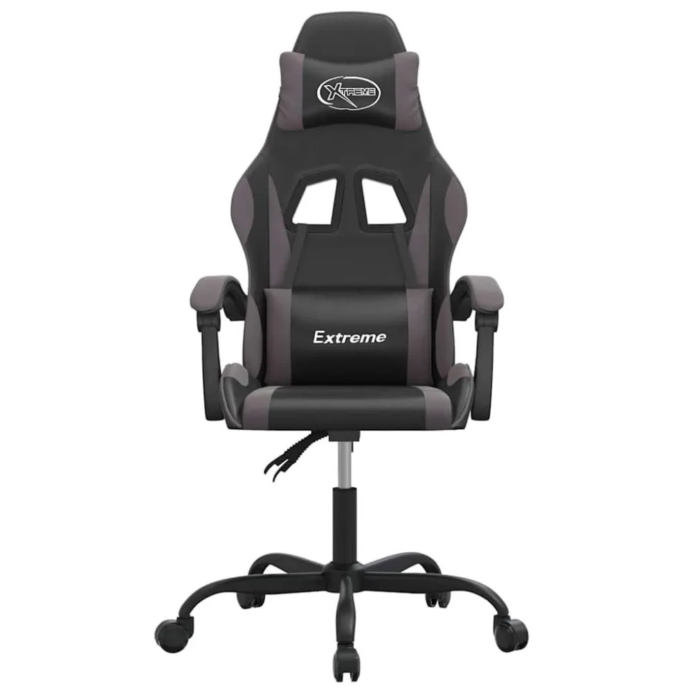 Gamestoel kunstleer zwart en grijs