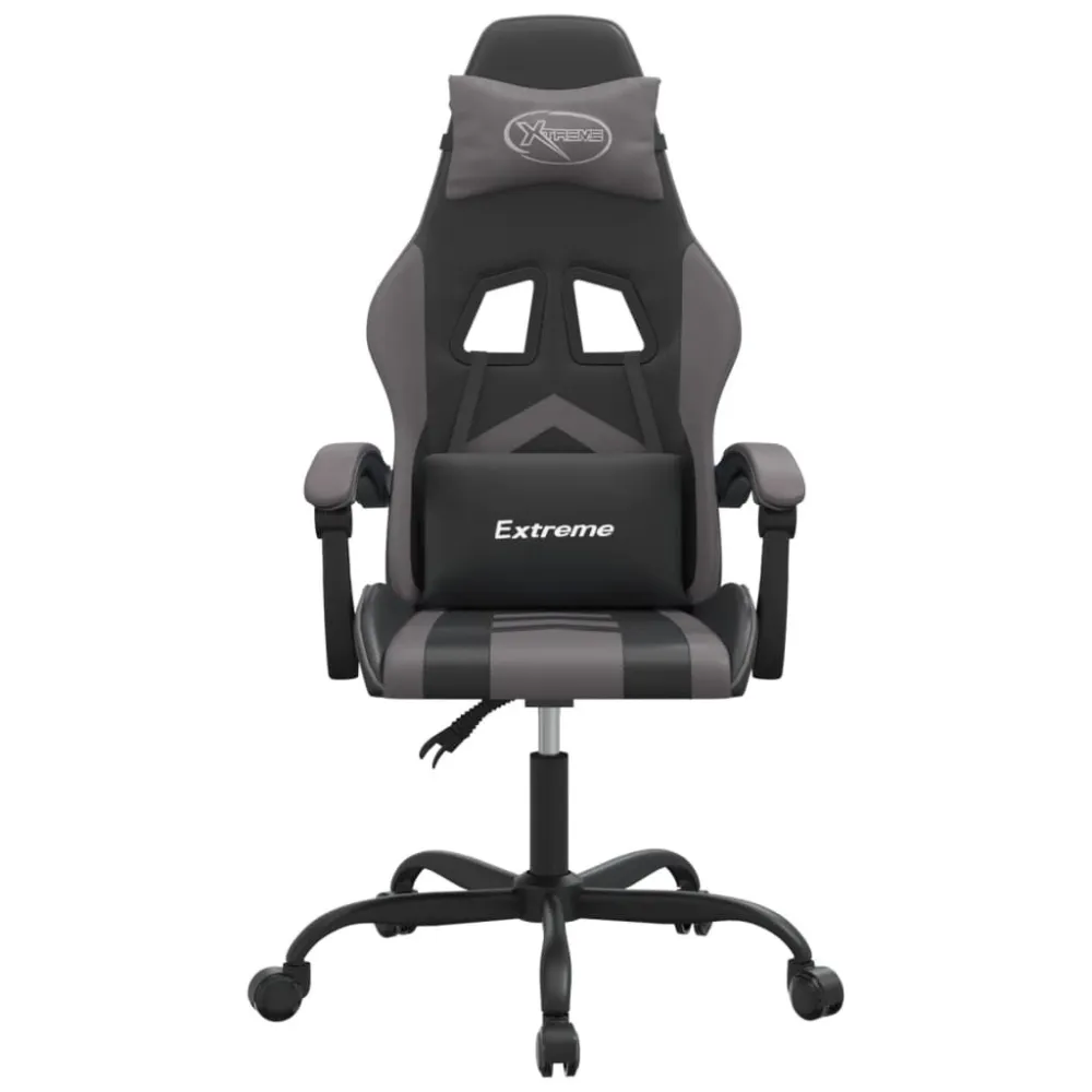 Gamestoel kunstleer zwart en grijs