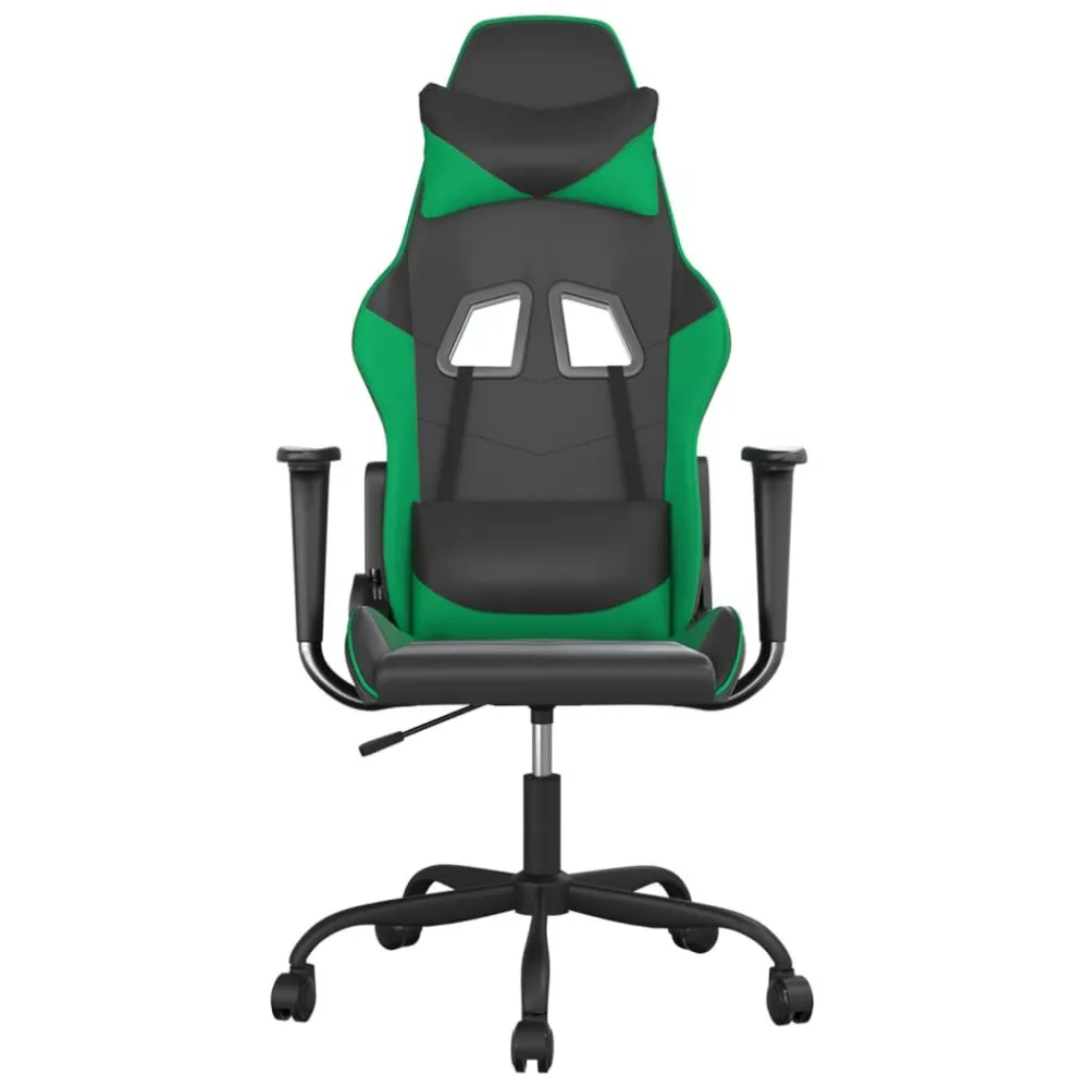 Gamestoel kunstleer zwart en groen