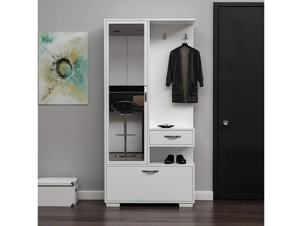 Ingang Kast Alda - Wit - 90x35x184 cm - EPIKASA