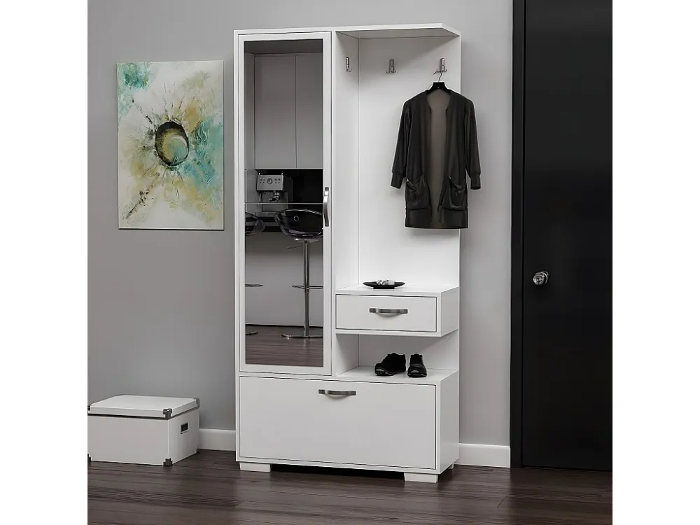 Ingang Kast Alda - Wit - 90x35x184 cm - EPIKASA