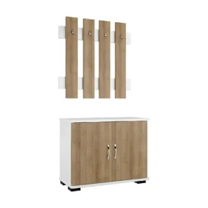 Morena Toegangskast, Eik, Wit, 72x35x129 cm, EPIKASA