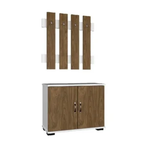 Morena Toegangskast, Wit, Walnoot, 72x35x129 cm, EPIKASA