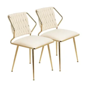 Chaises de Salle à Manger Lot de 2 avec Dossier, Chaise Table Manger en Velours Moderne, pour la Vanité de la Chambre de C...