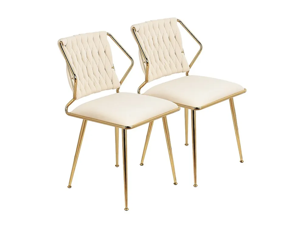 Chaises de Salle à Manger Lot de 2 avec Dossier, Chaise Table Manger en Velours Moderne, pour la Vanité de la Chambre de C...
