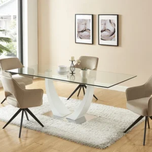 Draaistoel met armleuningen van velours en zwart metaal - Beige - KONYA