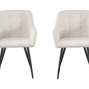 Set van 2 "Valentina" bouclé stoelen met armleuningen voor extra comfort - Beige Habitat et jardin
