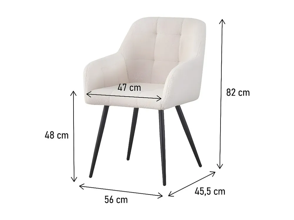Set van 2 "Valentina" bouclé stoelen met armleuningen voor extra comfort - Beige Habitat et jardin