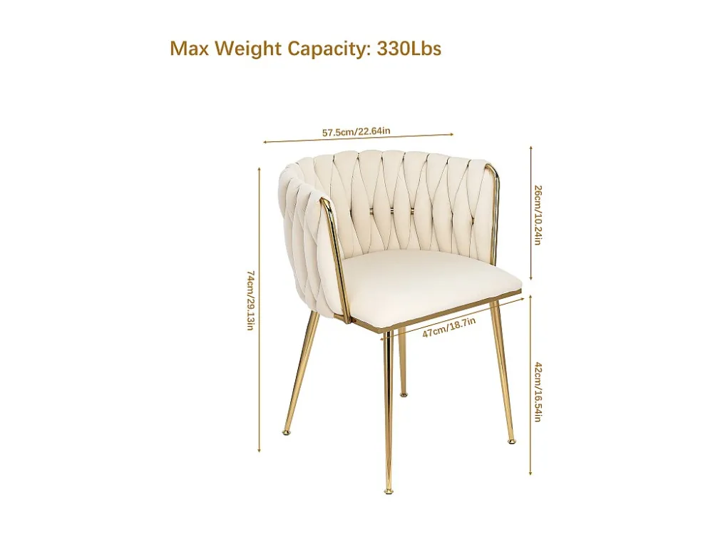 Lot de 2 Chaises de Salle à Manger avec Dossier, Chaise Table Manger en Velours Moderne, pour la Vanité de la Chambre de C...